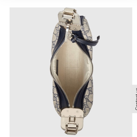 GUCCI ATTACHE SMALL SHOULDER BAG. beige and blue Supreme - Picture 4 of 10